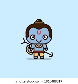 icon vector illustration of Rama, one of character in the story of Diwali, Deepavali, India Festival of Light event celebration.