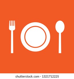 Icon vector illustration of restaurant plate, EPS10.