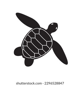 Icon vector illustration of a sea turtle
