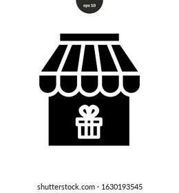 Icon vector illustration shop. outline glyph style. eps10