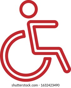 icon vector illustration. the signs are aimed at people with a disability, primarily those who use a wheelchair. 