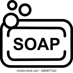 icon, vector illustration of soap and washing hands