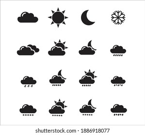 Símbolo de ilustración del vector de iconos gráfico del tiempo establecido monocromo