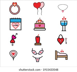 Icon vector illustration symbol graphic of valentine perfect for girls and boy friends