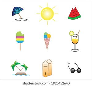 Icon vector illustration symbol graphic of summer color perfect for holiday