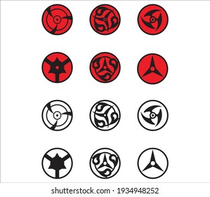 Icon vector illustration symbol graphic of new mangekyou sharingan color svg