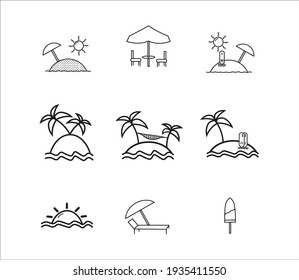 Icon vector illustration symbol graphic of summer beach.eps