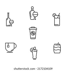 Icon vector illustration symbol graphic of drinks set