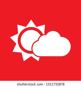 Icon vector illustration of weather forecast, partly sunny sky, EPS10.