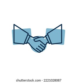 icon vector image of 2 hands crossing each other with white background