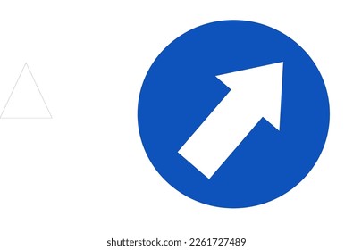 icon vector image of a command to slightly turn right