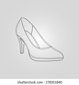 Icon Vector image of elegant high-heeled shoes