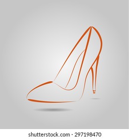 Icon Vector image of elegant high-heeled shoes
