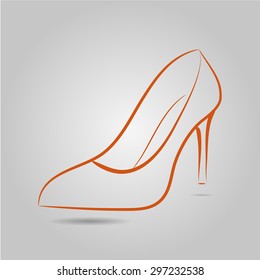 Icon Vector image of elegant high-heeled shoe