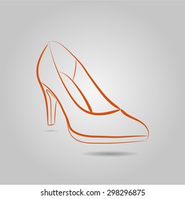 Icon Vector image of elegant high-heeled shoes