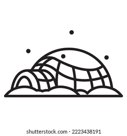 icon vector image igloo icon in black lines white background