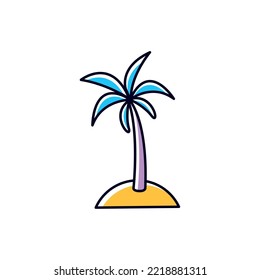 imagen vectorial de icono de una isla con fondo blanco de palmera