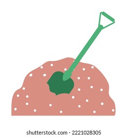 icon vector image of a shovel stuck in the ground white background
