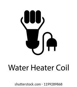 Icon vector of the immersion electric heater coil 