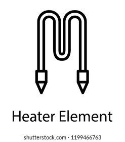 Icon vector of the immersion electric heating element