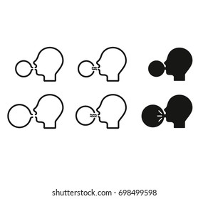 Icon vector of inflation the Ball, solid illustration for operating instructions blown items, pictogram isolated.