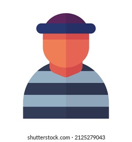 An Icon Vector Inmate. Suitable For Crime Theme Design