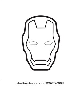 icon vector iron man black white