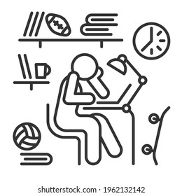 icon, vector isolated image on a white background, exam preparation, study