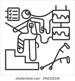 icon, vector isolated image, patient rehabilitation, medical examination