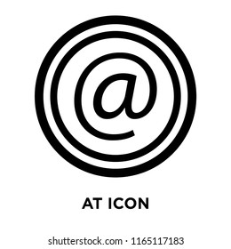 At icon vector isolated on white background, At transparent sign , black symbols