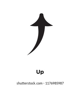 Up icon vector isolated on white background, logo concept of Up sign on transparent background, filled black symbol
