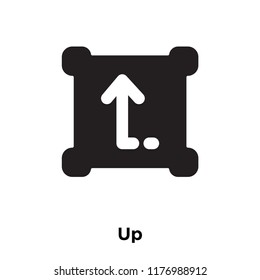 Up icon vector isolated on white background, logo concept of Up sign on transparent background, filled black symbol