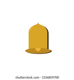 Icon Vector Jingle Bell Gold Fill On White Background. 
Flat Icon For Web, Apps, Or Design Product EPS10. Christmas Decoration.