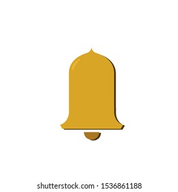 Icon Vector Jingle Bell Gold Fill On White Background. 
Flat Icon For Web, Apps, Or Design Product EPS10. Christmas Decoration.