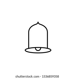 Icon Vector Jingle Bell Outline Only No Fill On White Background. 
Flat Icon For Web, Apps, Or Design Product EPS10. Christmas Decoration.