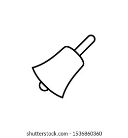 Icon Vector Jingle Bell Outline Only No Fill On White Background. 
Flat Icon For Web, Apps, Or Design Product EPS10. Christmas Decoration.
