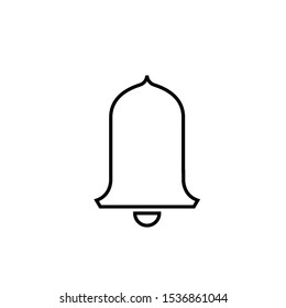Icon Vector Jingle Bell Outline Only No Fill On White Background. 
Flat Icon For Web, Apps, Or Design Product EPS10. Christmas Decoration.