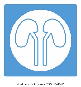 Icono Vector de Riñón - Estilo Luna Blanca - Ilustración simple, Acto Editable, Vector de plantilla de diseño, Buena para impresiones, afiches, anuncios, anuncios, infografías, etc.