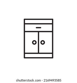 icon vector. kitchen line style icon cabinet. cupboard illustration