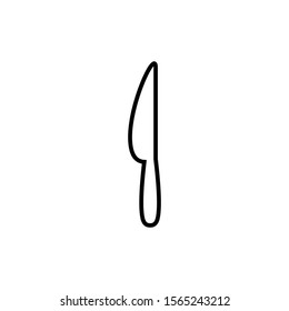 Icon Vector Knife Outline Only No Fill On White Background. 
Flat Icon For Web, Apps, Or Design Product EPS10
