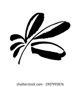 Hoja vectorial de iconos. Concepto sano de naturaleza ecológica. Símbolo verde de planta natural. Diseño del logotipo. Ilustración de tinta de pincel moderna aislada en fondo blanco