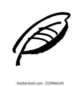 Hoja vectorial de iconos. Concepto sano de naturaleza ecológica. Símbolo verde de planta natural. Diseño del logotipo. Ilustración de tinta de pincel moderna aislada en fondo blanco