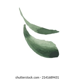 Icon vector leaf. Eco nature healthy concept. Green natural plant symbol. Logo sign design. Modern brush ink illustration isolated on white background