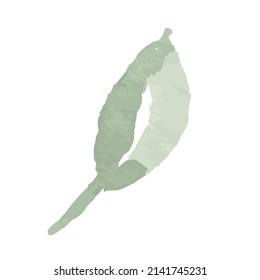 Icon vector leaf. Eco nature healthy concept. Green natural plant symbol. Logo sign design. Modern brush ink illustration isolated on white background