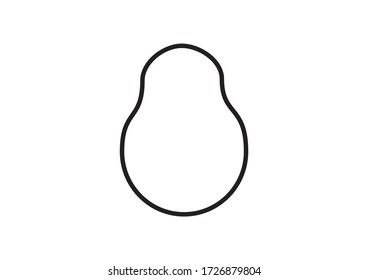 icono línea vectorial arte uno aguacate