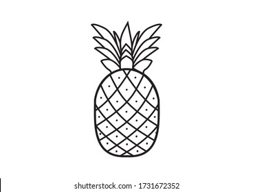 icon vector line art one pineapple