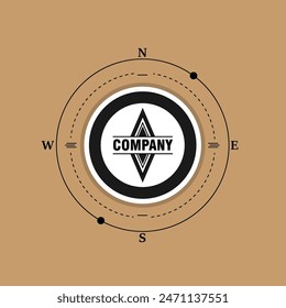 Icono Vector Logo Brújula Gráfico