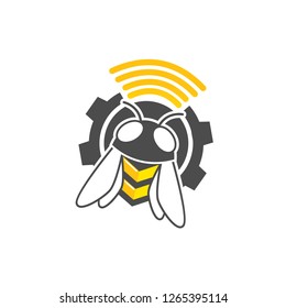 Icon vector logo template design with hornet theme