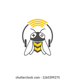 Icon vector logo template design with hornet theme