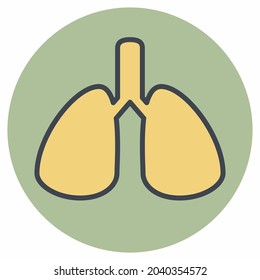 Icon Vector of Lungs - Color Mate Style - Simple illustration, Editable stroke, Design template vector, Good for prints, posters, advertisements, announcements, info graphics, etc.